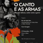 "O Canto e as Armas" - Recordar Adriano, cantar contra a guerra | Concerto de 39º aniversário da Associação José Afonso